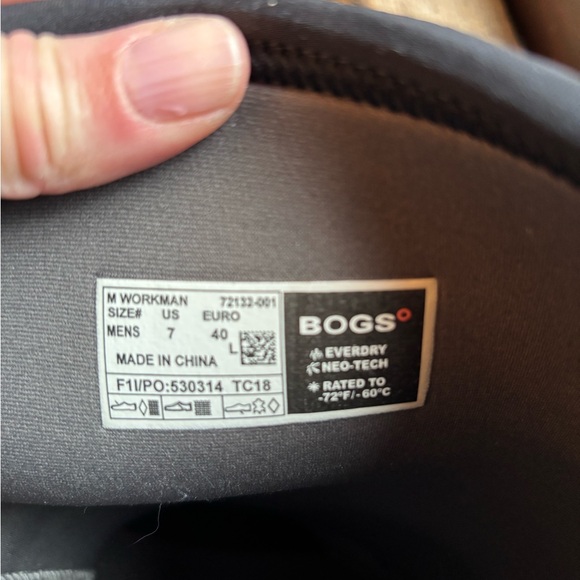 Men's BOGS Waterproof Workman Boots; Slip Resistant, Chemical Resistant; Size: 7 - Picture 3 of 4
